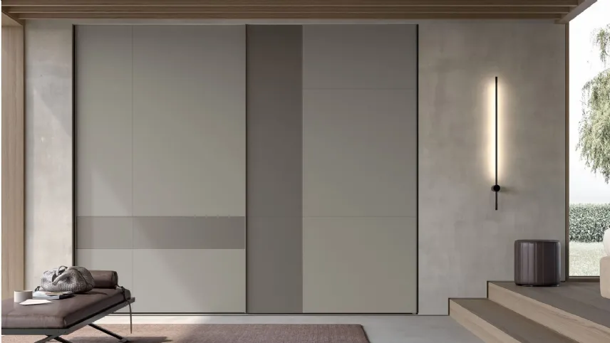Adok - Mondrian: legno laccato Cenere e dettaglio finitura Selva