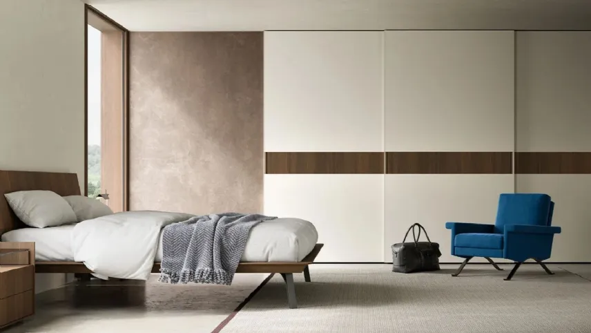 Sangiacomo - Meridian: laccato opaco Grigio Corda e fascia centrale in Rovere Termotrattato