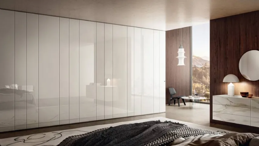 Armadio N.O.W. di Lago con ante in vetro personalizzabili